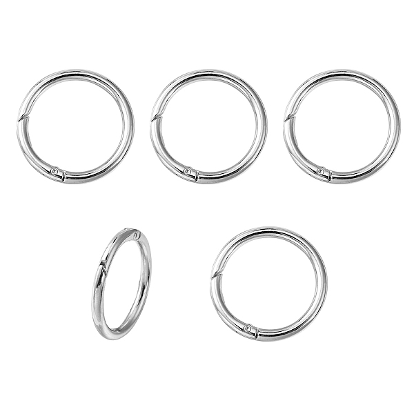 

PandaHall Zinc Alloy Spring Gate Rings, O Rings, Platinum, 39x4mm, Inner Diameter: 31mm Alloy