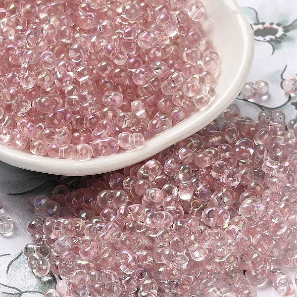 

PandaHall Glass Seed Beads, Peanut, Pale Violet Red, 5.5~6x3~3.5x3mm, Hole: 1~1.2mm Glass Peanut