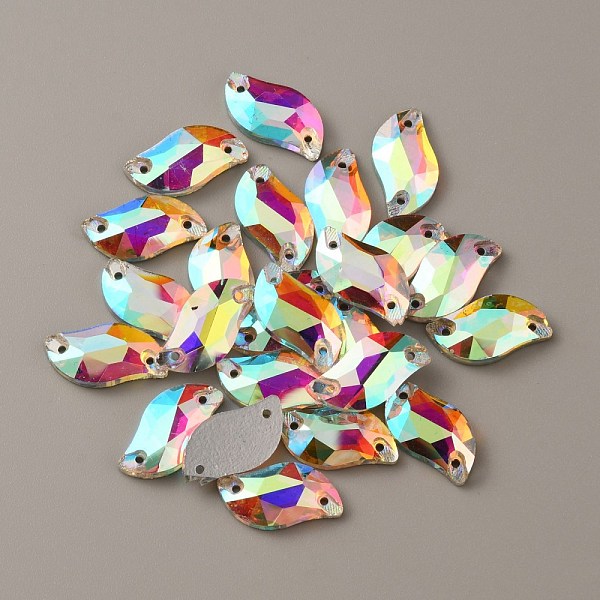 

PandaHall Sew on Rhinestones, Glass Rhinestone, 2-Holes Links, Garment Accessories, S Shape, Crystal AB, 20x10x4mm, Hole: 1.2mm Glass..., Clear