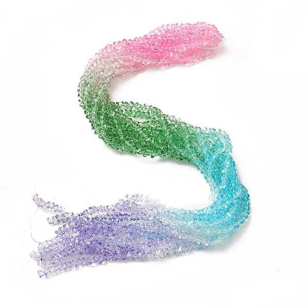 

PandaHall Transparent Glass Bead Strands, Segmented Multi-color Beads, Triangle, Medium Sea Green, 4.5x4x3.5mm, Hole: 1mm, about...