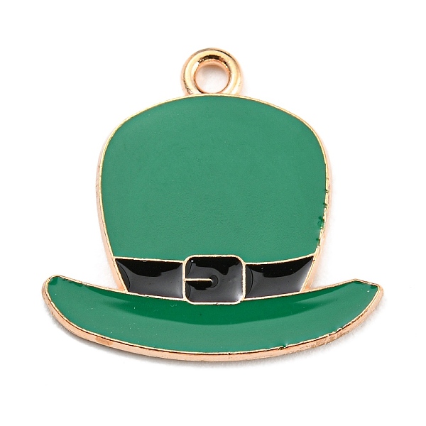 

PandaHall Saint Patrick's Day Alloy Enamel Pendants, Light Gold, Hat Charm, Black, 22x23x1.5mm, Hole: 2mm Alloy+Enamel Hat Black