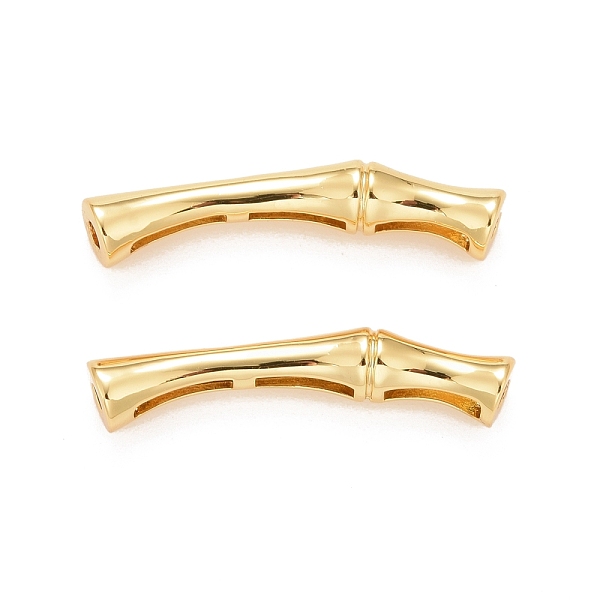 

PandaHall Rack Plating Brass Beads, Cadmium Free & Lead Free & Nickle Free, Bamboo, Real 18K Gold Plated, 7x30x5mm, Hole: 2mm Brass Bamboo