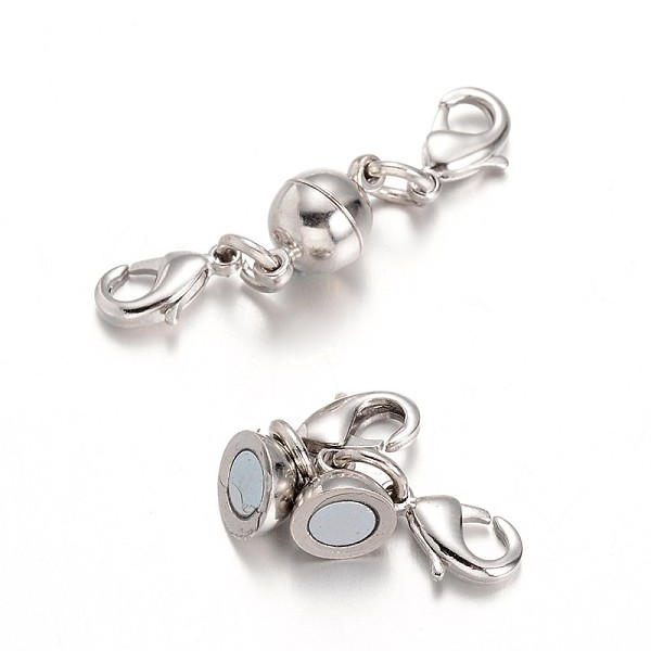 

PandaHall Eco-Friendly Round Brass Magnetic Clasps Converter, with Lobster Claw Clasps, Lead Free & Nickel Free, Platinum, 14x8mm Brass...
