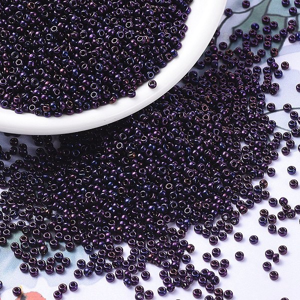 

PandaHall MIYUKI Round Rocailles Beads, Japanese Seed Beads, 11/0, (RR469) Metallic Bronze Eggplant Iris, 2x1.3mm, Hole: 0.8mm, about..., Purple