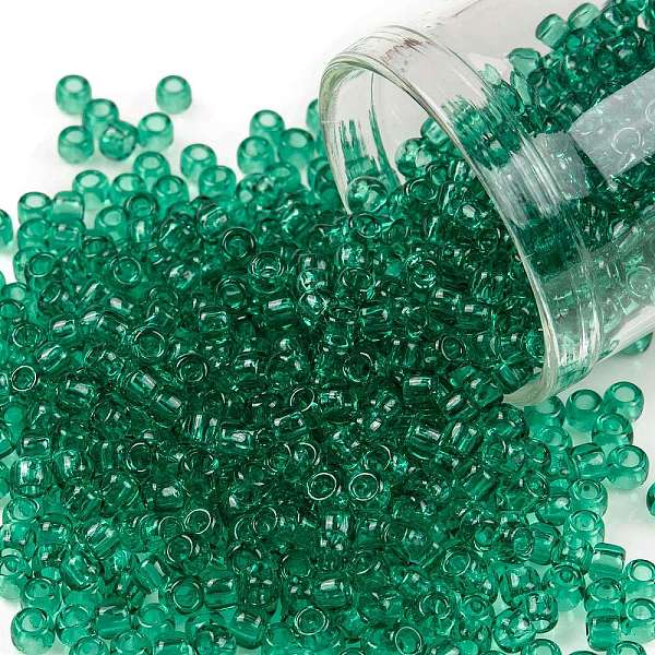 

PandaHall TOHO Round Seed Beads, Japanese Seed Beads, (72) Transparent Beach Glass Green, 8/0, 3mm, Hole: 1mm, about 222pcs/10g Glass Green