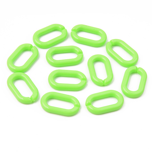 

PandaHall Opaque Acrylic Linking Rings, Quick Link Connectors, For Jewelry Cable Chains Making, Oval, Lawn Green, 27x16x4mm, Inner Diameter...