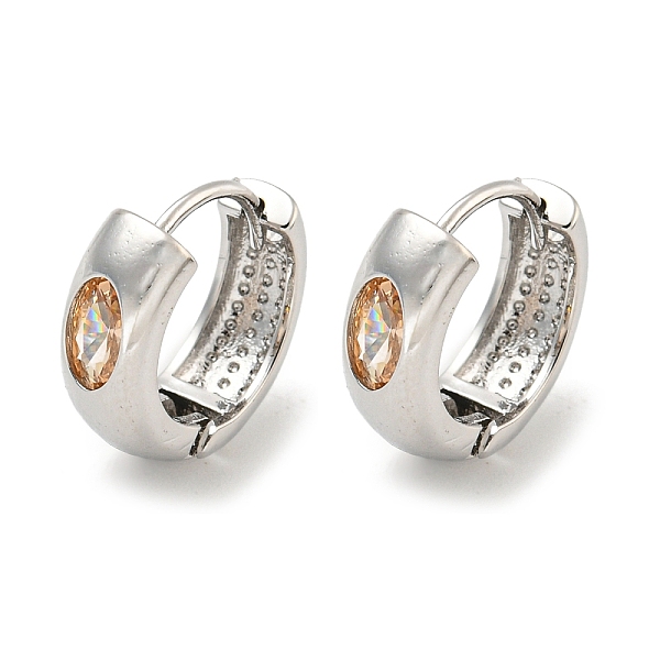 

PandaHall Brass with Cubic Zirconia Earrings, Real Platinum Plated, 13.5x5mm Cubic Zirconia