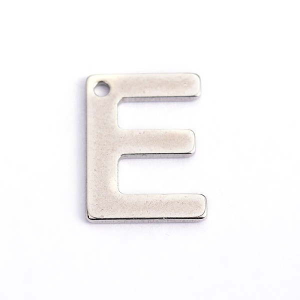 

PandaHall 304 Stainless Steel Letter Charms, Letter.E, 11x8x0.8mm, Hole: 1mm 304 Stainless Steel Letter