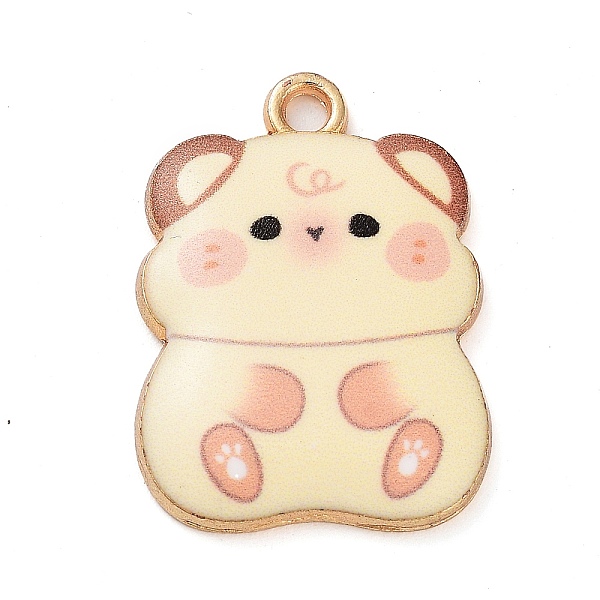 

PandaHall Rack Plating Alloy Enamel Pendants, Golden, Hamster Charm, Lemon Chiffon, 23x17x3mm, Hole: 2mm Alloy+Enamel Hamster