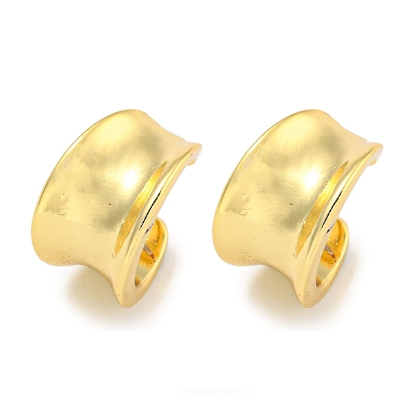 

PandaHall Brass Cuff Earrings, Real 18K Gold Plated, 11x8mm Brass