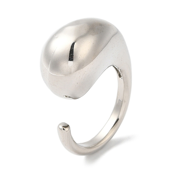 

PandaHall Rack Plating Brass Teardrop Open Cuff Rings for Women, Cadmium Free & Lead Free, Long-Lasting Plated, Platinum, 11.7mm, Inner...
