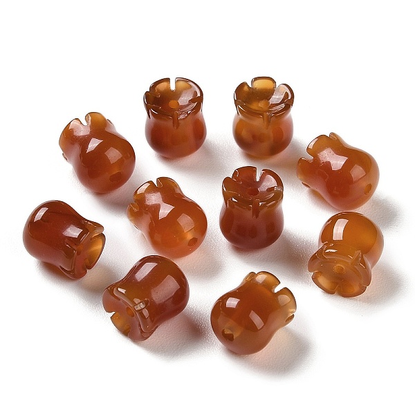 

PandaHall Natural Carnelian(Dyed & Heated) Beads, Lily of The Valley, 10x9.5mm, Hole: 1.2mm Carnelian Flower