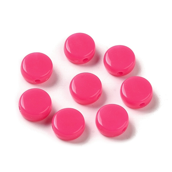 

PandaHall Opaque Acrylic Beads, Flat Round, Cerise, 10x5mm, Hole: 1.8mm, about 1500pcs/500g Acrylic Flat Round Red