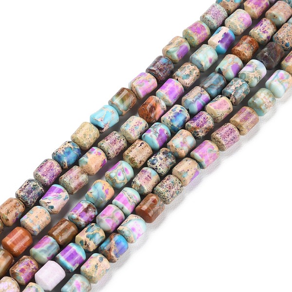 

PandaHall Natural Imperial Jasper Beads Strands, Column, 7~8x6mm, Hole: 1mm, about 49pcs/strand, 14.88''~15.08''(37.8~38.3cm) Imperial...