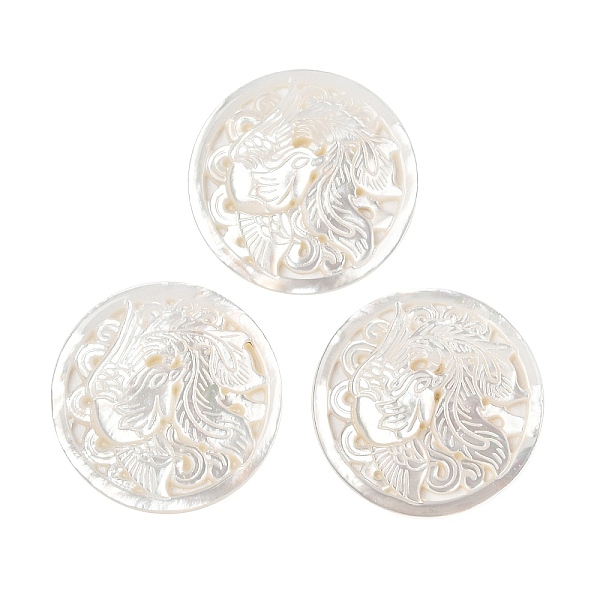 Natural White Shell Carved Pendants