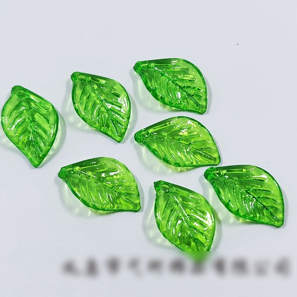 

PandaHall Plastic Pendants, Leaf, Green, 18x10mm, Hole: 2mm Plastic Leaf Green