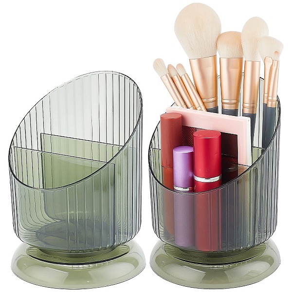 

PandaHall Transparent Plastic Makeup Brush Storage Organizer, for Office Supplies, Makeup Brush Holder Organizer, Dark Green...