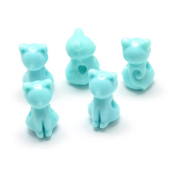 

PandaHall Opaque Acrylic Kitten Beads, Cat, Pale Turquoise, 14.5x8.5x9.5mm, Hole: 2.5mm, about 860pcs/500g Acrylic Cat Shape Cyan