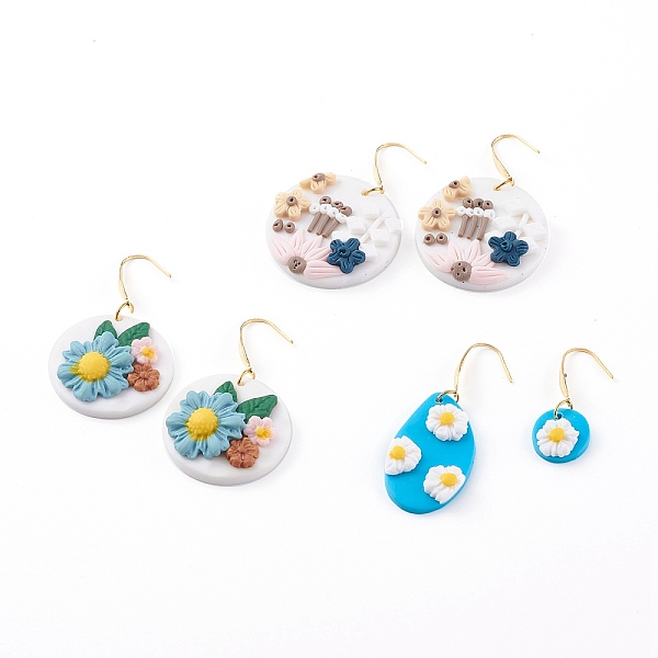 

PandaHall Handmade Polymer Clay Dangle Earring, with 316 Surgical Stainless Steel Earring Hooks, Golden, Mixed Color, 35~55mm, Pin: 0.85mm..., Multicolor