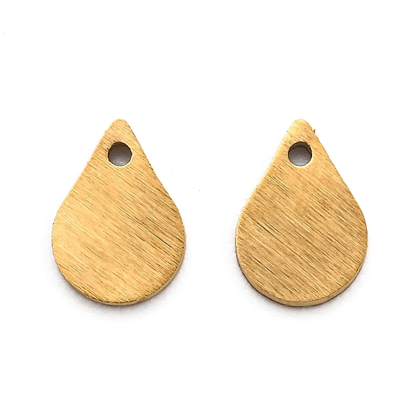

PandaHall Ion Plating(IP) 304 Stainless Steel Pendants, Stamping Blank Tag, Laser Cut, Double Side Drawbench Effect, Teardrop, Golden...