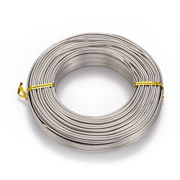 

PandaHall Raw Round Aluminum Wire, Flexible Craft Wire, for Beading Jewelry Doll Craft Making, 12 Gauge, 2.0mm, 55m/500g(180.4 Feet/500g)..., Gray