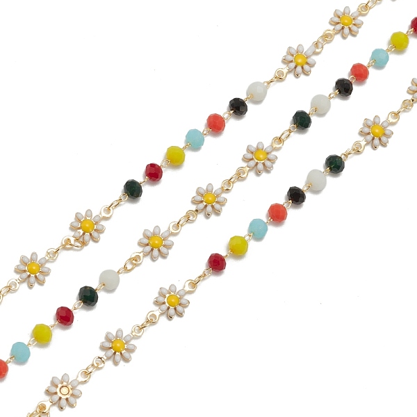 

PandaHall Handmade Golden Brass Enamel Chains, with Spool, Soldered, Long-Lasting Plated, Flower & Round, Colorful, 4~4.5x3.5mm and...