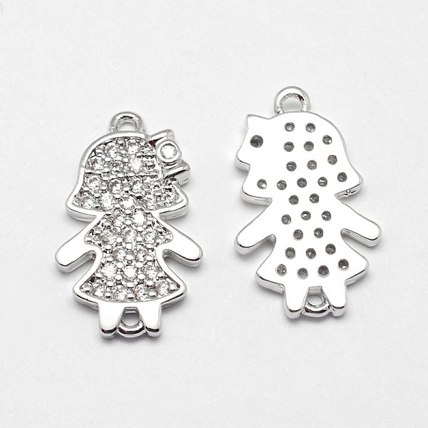 

PandaHall Girl Brass Micro Pave Grade AAA Cubic Zirconia Links, Cadmium Free & Nickel Free & Lead Free, Platinum, 18.5x11.5x2mm, Hole: 1.5mm...