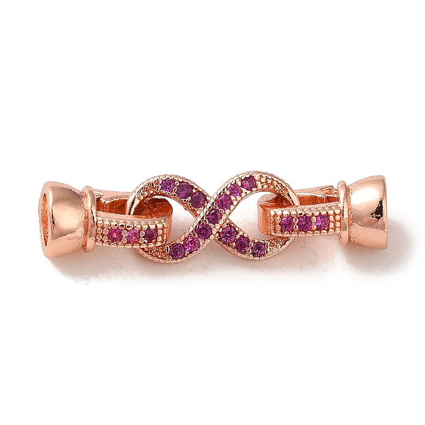 

PandaHall Rack Plating Brass Pave Clear Cubic Zirconia Fold Over Clasps, Long-Lasting Plated, Cadmium Free & Lead Free, Infinity, Rose Gold...