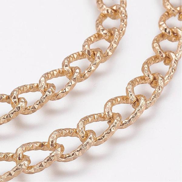 

PandaHall Aluminium Twisted Curb Chains, Unwelded, Light Gold, 10x7x3mm Aluminum