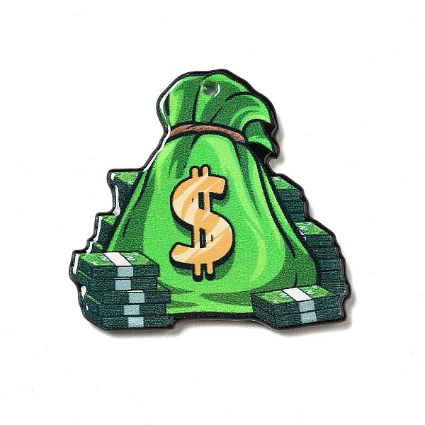 

PandaHall Acrylic Pendants, Bag Pattern, 36x28x3mm, Hole: 1.6mm Acrylic Bag
