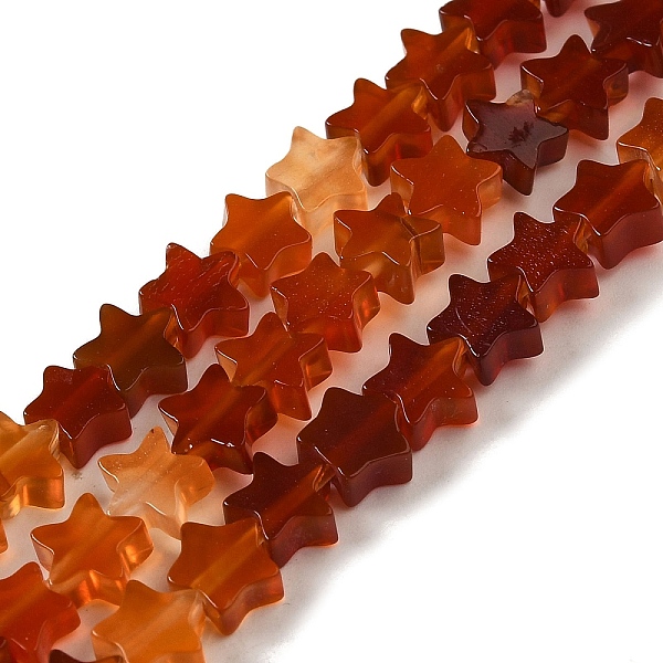

PandaHall Natural Carnelian Beads Strands, Star, 6x5.5x2mm, Hole: 0.8mm, about 75pcs/strand, 14.57 inch(37cm) Carnelian Star