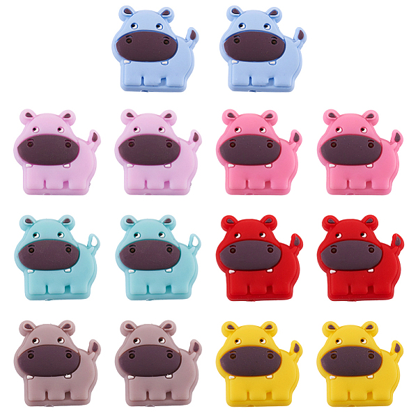 

PandaHall 14Pcs 7 Colors Cattle Silicone Beads, Chewing Beads For Teethers, DIY Nursing Necklaces Making, Mixed Color, 26x26x10mm, Hole..., Multicolor