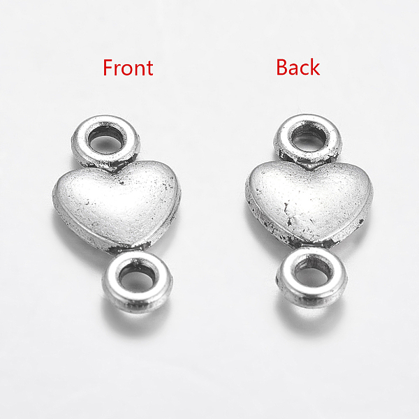 

PandaHall Tibetan Style Heart Links, Cadmium Free & Lead Free, Antique Silver, 15x8x2mm, Hole: 2mm Alloy Heart