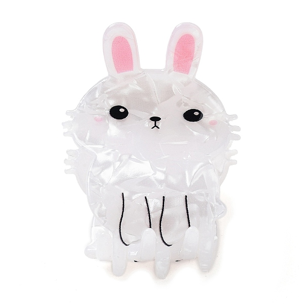 

PandaHall PVC Plastic Claw Hair Clips for Women, with Alloy Finding, Rabbit, White, 50x40x49mm PVC Rabbit White