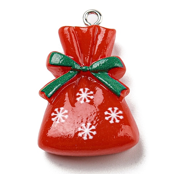 

PandaHall Opaque Resin Pendants, Christmas Charms with Platinum Plated Iron Loops, Red, Bag, 29.5x19x8mm, Hole: 2mm Iron+Resin Bag Red