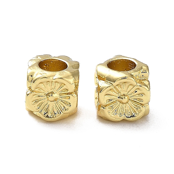 

PandaHall Rack Plating Alloy Beads, Long-Lasting Plated, Lead Free & Cadmium Free, Cube with Flower, Real 18K Gold Plated, 6x6x6mm, Hole...