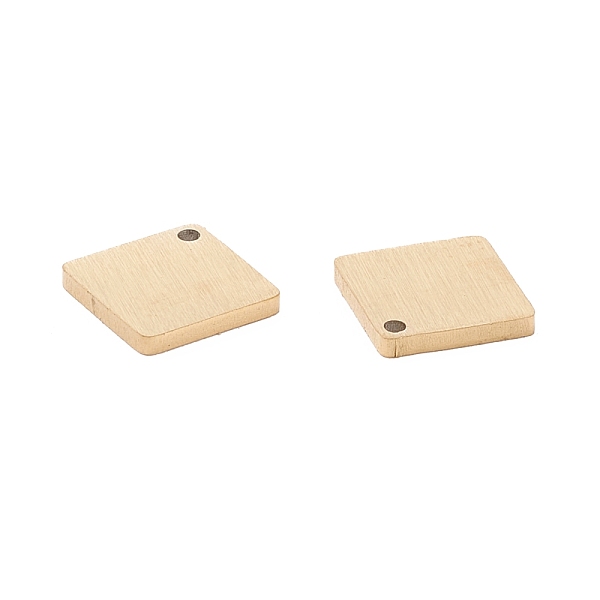 

PandaHall Ion Plating(IP) 304 Stainless Steel Pendants, Stamping Blank Tag, Laser Cut, Double Side Drawbench Effect, Rhombus, Real 24K Gold...
