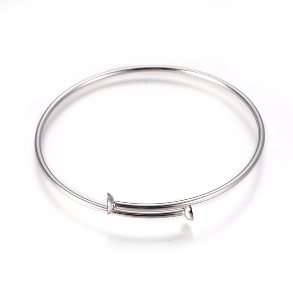 

PandaHall Adjustable 304 Stainless Steel Bangle Making, Blank Bangle Base, Stainless Steel Color, 2-3/8 inch(6.25cm), 2mm, Tray: 6mm...