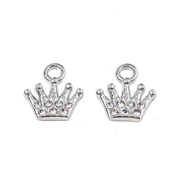 

PandaHall 304 Stainless Steel Charms, with Crystal Rhinestone, Crown, Stainless Steel Color, 11.5x11x2mm, Hole: 2mm Stainless..., Clear