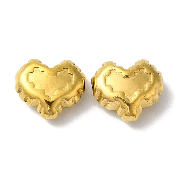 

PandaHall 304 Stainless Steel Beads, Heart, Golden, 15x13x7mm, Hole: 1.2mm 304 Stainless Steel Heart