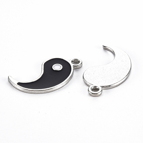 

PandaHall Rack Plating Alloy Enamel Pendants, Cadmium Free & Lead Free, Gossip, Platinum, Black, 23x12.5x1.5mm, Hole: 2mm Alloy+Enamel...