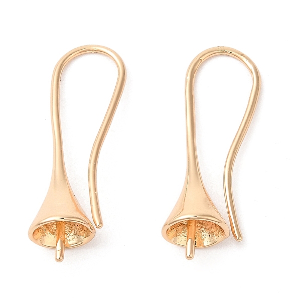 

PandaHall Brass Earring Hooks, Ear Wire with Pinch Bails, Light Gold, 26x7x7mm, 20 Gauge, Pin: 0.8mm Brass
