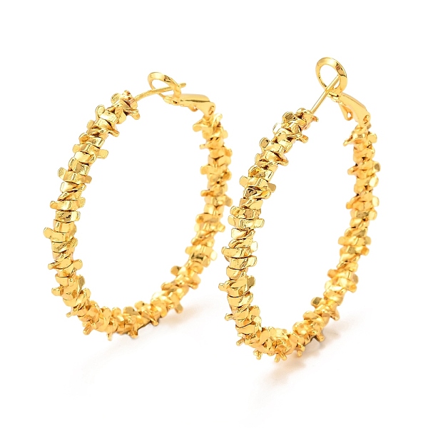 

PandaHall Brass Hoop Earrings, Long-Lasting Plated, Round Ring, Real 18K Gold Plated, 41x5mm, Pin: 0.6mm Brass Ring