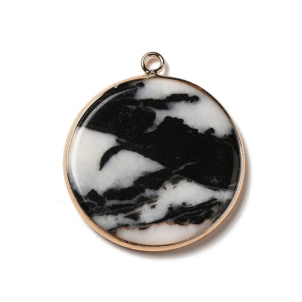 

PandaHall Natural Black & White Agate Pendants, Flat Round Charms, with Golden Plated Brass Frame, 35x31x3~3.5mm, Hole: 2.5mm Natural Agate...
