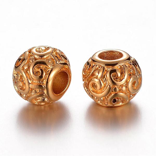 

PandaHall 304 Stainless Steel European Beads, Rondelle with Vortex, Golden, 12x10mm, Hole: 4.5mm 304 Stainless Steel Rondelle