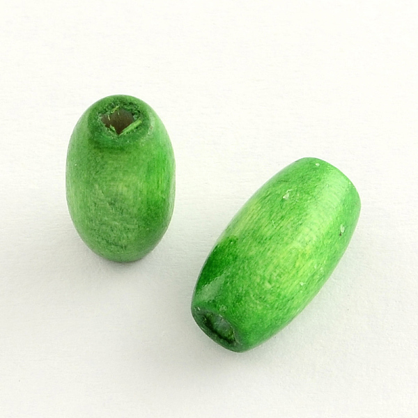 

PandaHall Dyed Natural Long Oval Wood Beads, Oval/Oblong, Lead Free, Green, 23x8~9mm, Hole: 2.5mm, about 2000pcs/1000g Maple Wood Oval Green