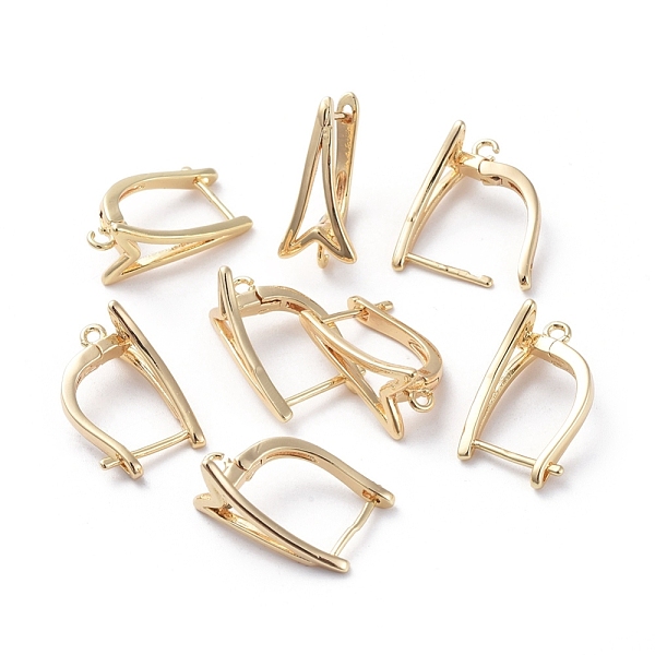 

PandaHall Brass Hoop Earring Findings with Latch Back Closure, with Horizontal Loop, Long-Lasting Plated, Real 18K Gold Plated...