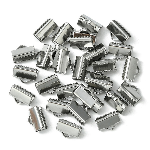 

PandaHall 304 Stainless Steel Ribbon Crimp Ends, Stainless Steel Color, 7x10mm, Hole: 1.5x2mm 304 Stainless Steel