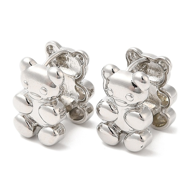 

PandaHall Rack Plating Brass Bear Hoop Earrings for Women, Platinum, 17.5x12x14mm Brass Bear