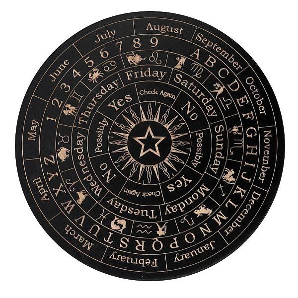 

PandaHall Wood Pendulum Board, Dowsing Divination Board, for Witchcraft Wiccan Altar Supplies, Flat Round, Constellation, 150x3mm Wood...